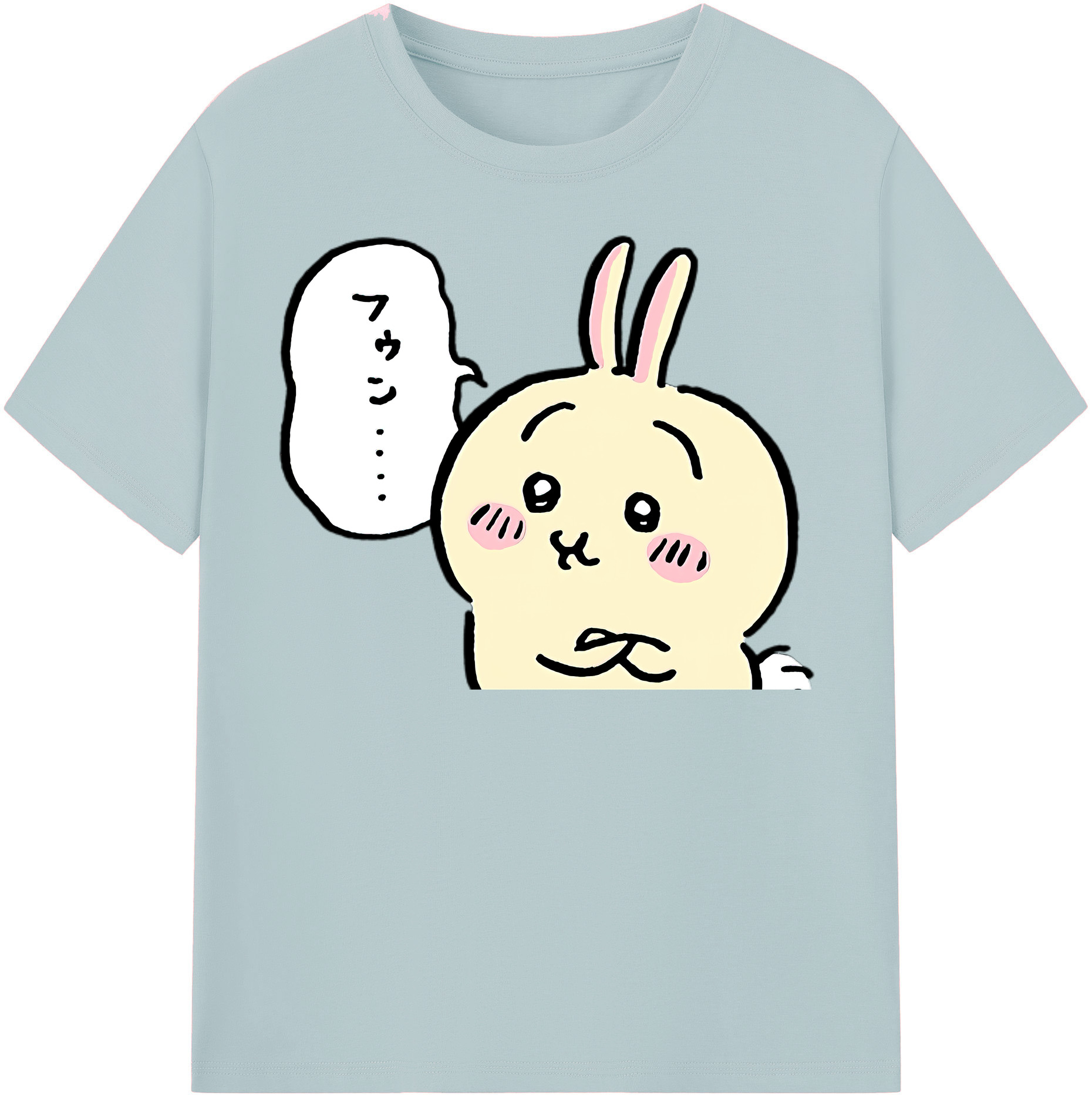 （画像用） ちいかわ うさぎ Chii-kawa usagi 綿100％半袖Tシャツ（フロントプリント）